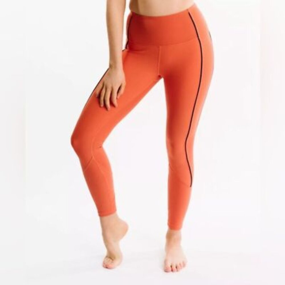 Zyia Burnt Orange Ribbed Premium Legging